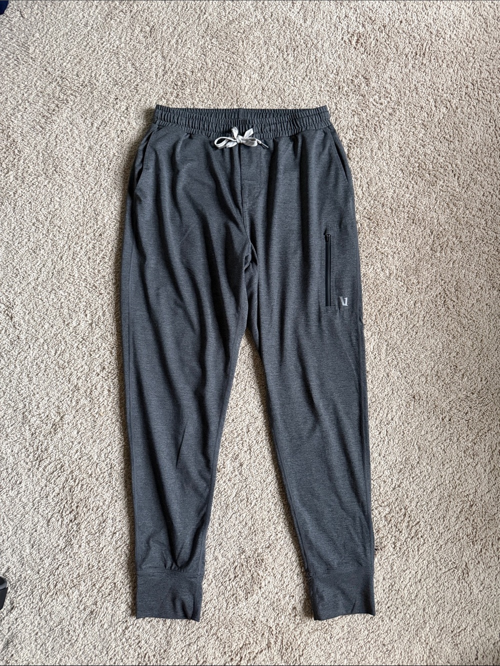 Vuori Charcoal Gray Jogger Sweatpants with Zip Pocket